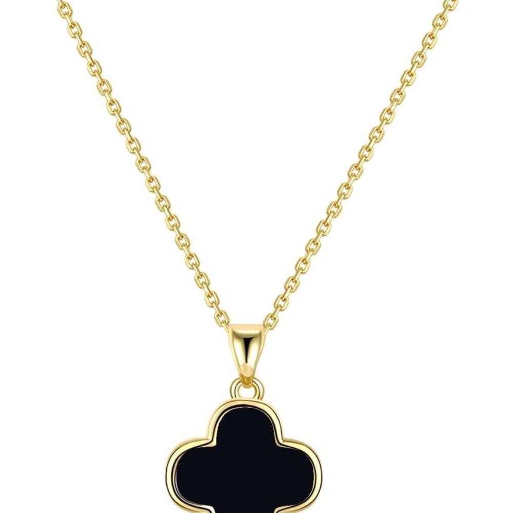 14K Gold Plated Clover Necklace Women Mother of Pearl Pendant Dainty Gift